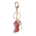 Fashion Women Bag Charm Pendant Crystal Rhinestones High Heel Shoe Keychain