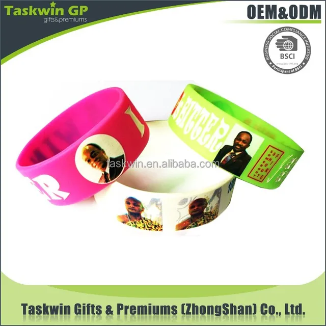 for promotional use kid silicone bracelet/full color printing