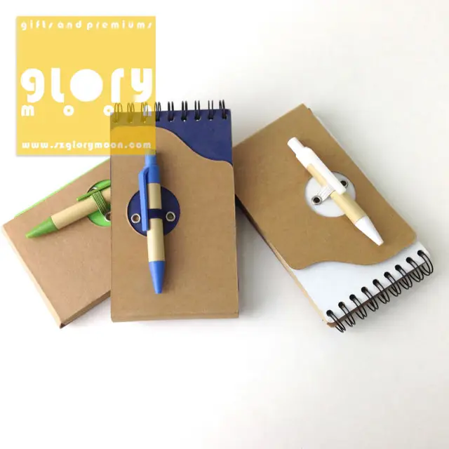colorful mini notebook diary pen attached