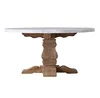 Reclaimed elm wood marble trestle round dining table
