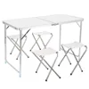 Tianye Outdoor Camping Picnic Adjustable Folding Table 4ft Aluminum Portable table w/4 Chairs Party Dining