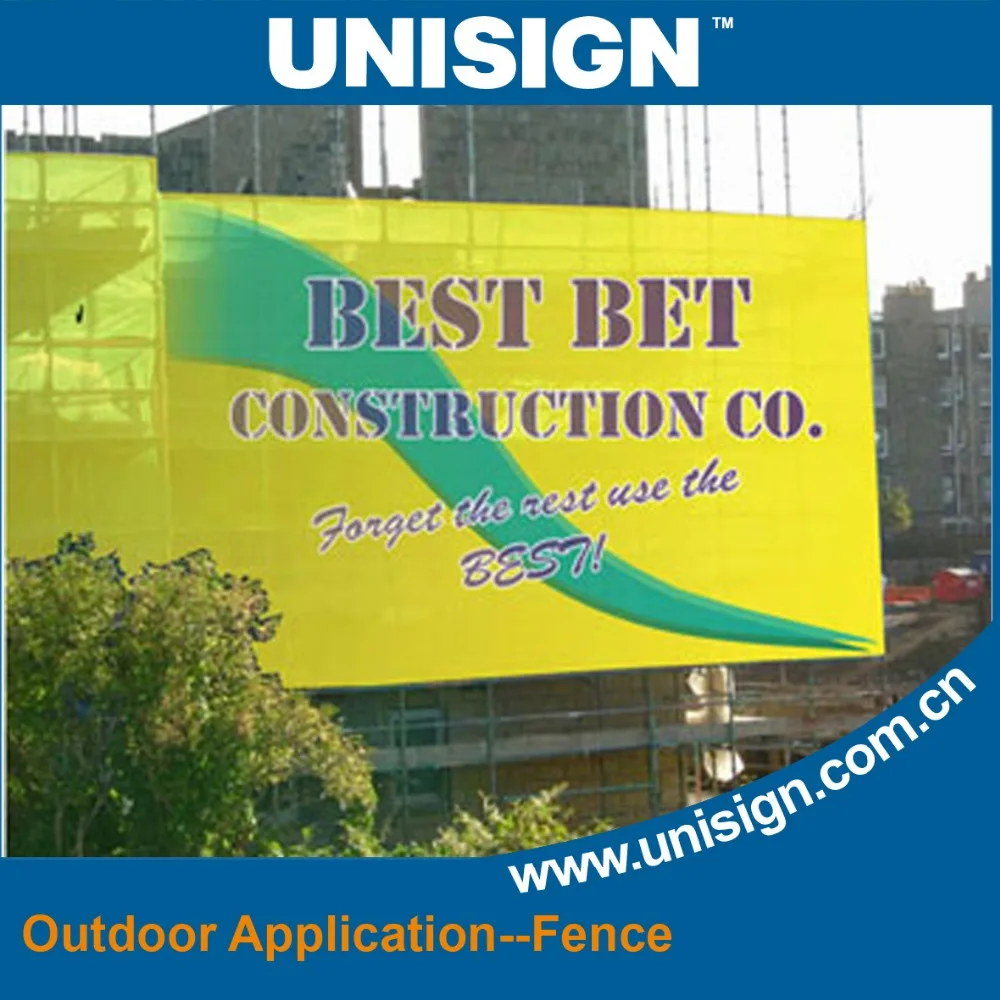 Unisign Roll Eco-solvent Water proof construction Outdoor PVC Coated Mesh Banner Printing