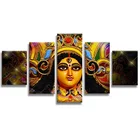 5 Panel Custom abstract 3d Golden Buddha face Canvas Print Painting Framed Home Decor Wall Art Poster picture for sale