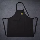 Promotional Black printed logo cotton adult apron