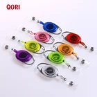 Hot sale customized oval aluminum id card badge holder retractable metal yoyo badge holder