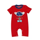 2019 Wholesales llama applique kids boys baby clothing boys knit cotton shortall 4th of July romper