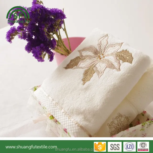 luxury embroidered cotton terry face towels gift towel wrap