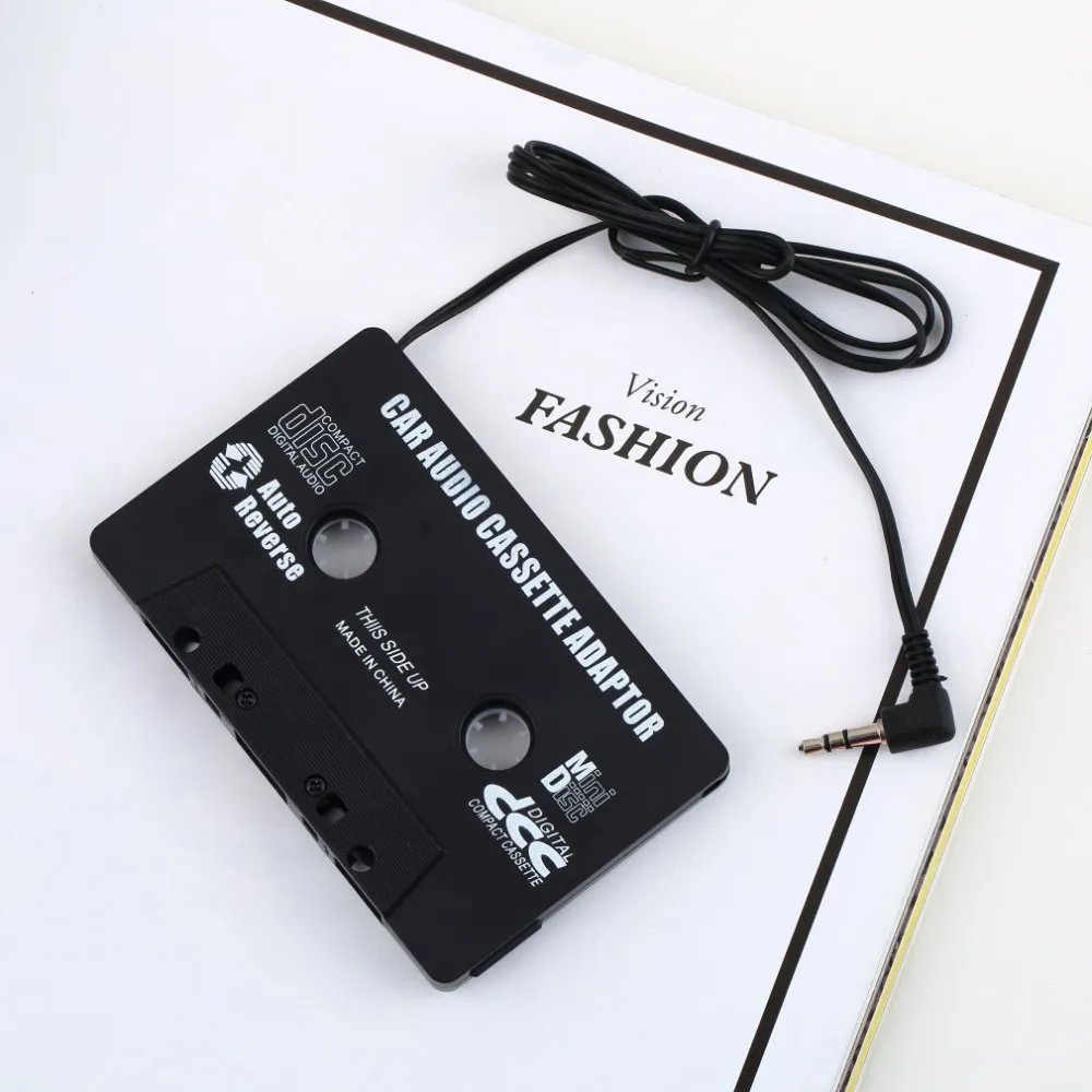 Car Cassette Tape Adapter Converter 3.5mm Jack Plug Cassette Adapter for Radio MP3   4 4S iPod Touch Nano CD MD Black