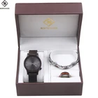 2018 newest custom fashional beauty decorative bracelet ring sandalwood wood men women watch gift set