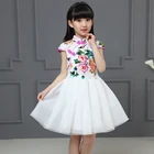 Custom kids Cheongsam princess lace wedding dinner celebrity party dress