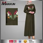Hot Sales Women Embroidery Flower And Soft Crepe New Model Abaya In Dubai Long Maxi Dress Kebaya