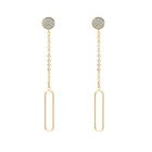 Buy Wholesale Women Long Drop Gold Plated Safety Pin Earring