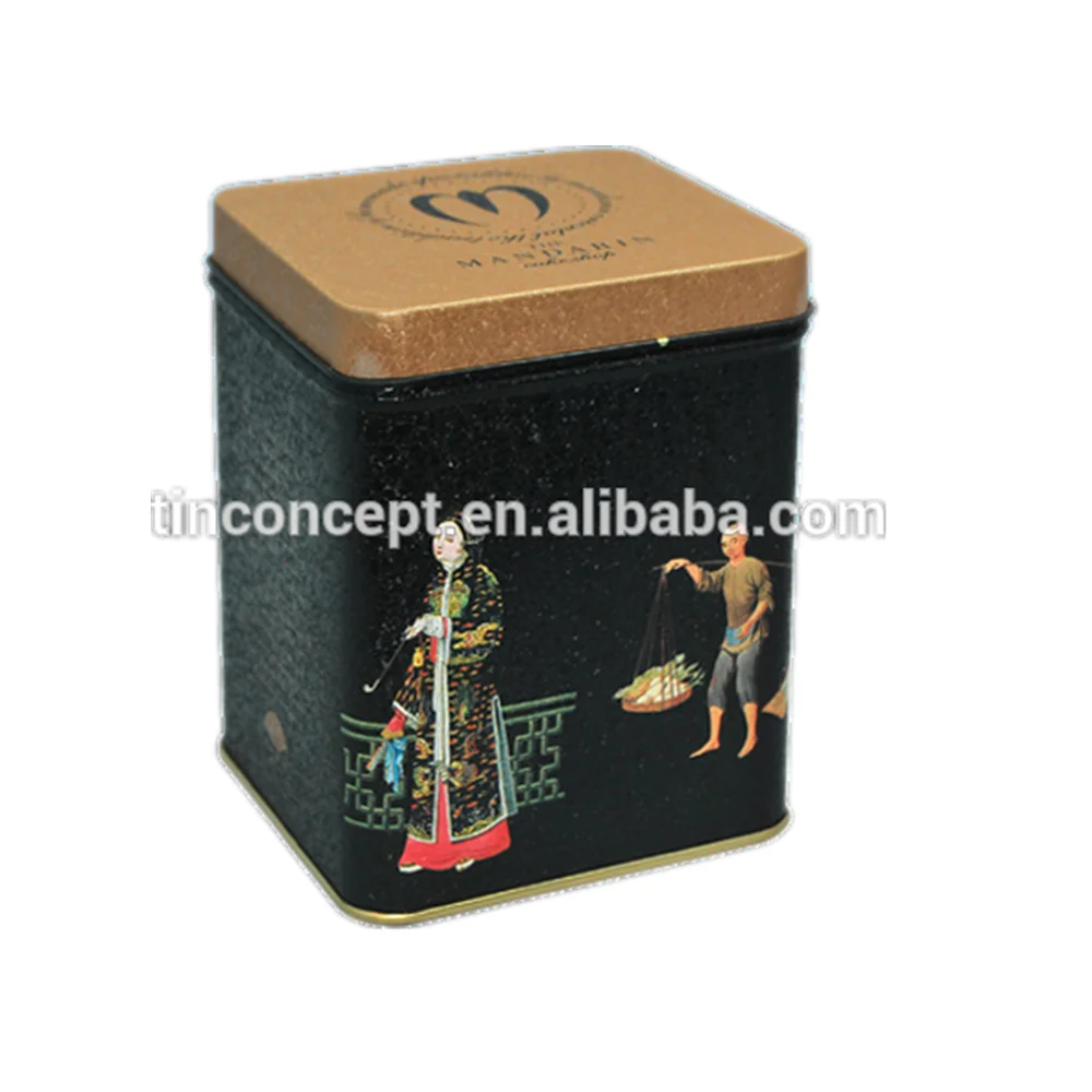 promotional embossing square tin box for gift/tea packaging