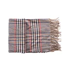 Multi-color lattice couples fluffed woven tassel knitted scarf