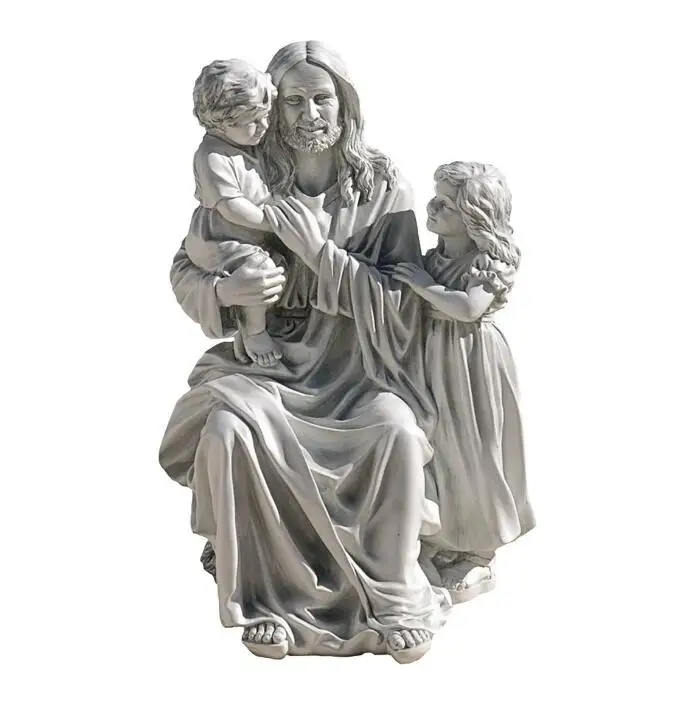 Декоративные Иисус любит маленьких детей Сад Скульптура