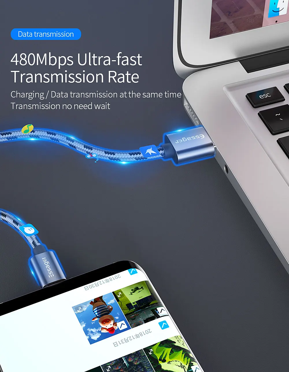 Essager Best Seller 2018 in USA Type c USB Cable 1M 2M - ANKUX.COM