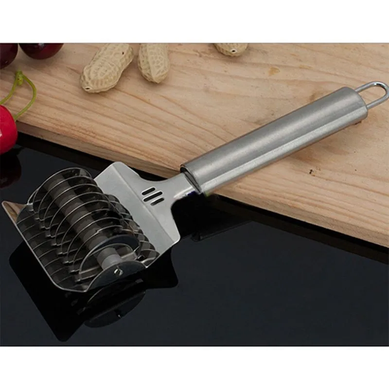 Stainless Steel Noodle Lattice Roller Cutter Dough Cutter Pasta Spaghetti,New Portable Kitchen High Grade Maker Cooking Tools