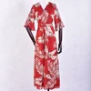 High quality wholesale custom women's kimono mid sleeve one piece v-neck dress