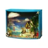 Children toy birthday gift diy miniature wooden iron box craft doll house