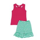 Bulk Children's Clothes Wholesale Kids Boutique Girl Tops and shorts 2pcs Clothing Set