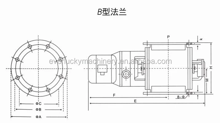 dn150 cement discharge rotary valve for dust collector