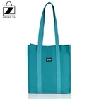 Packaging Customization Custom Fashion Women Cotton Canvas Tote Bag with Leather Handle