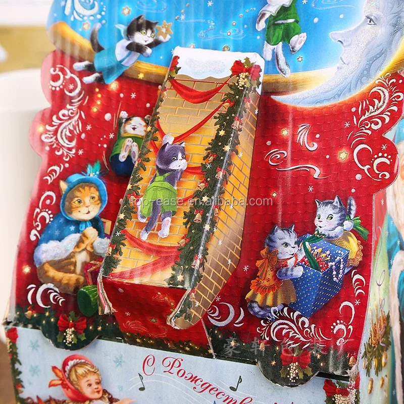 printed assorted designs cardboard christmas gift candy bag for