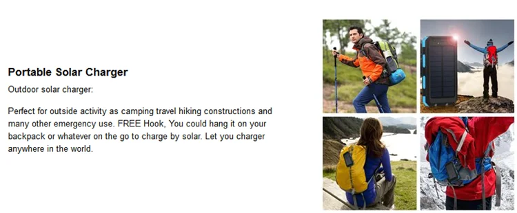 Hot selling waterproof mobile charger 10000mah power solar battery bank - ANKUX.COM
