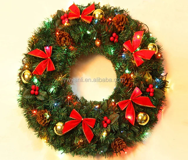 christmas wreaths with lights pictures
