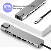 USB Type C Hub Adapter 8 in 1 Combo Hub with RJ45/ USB 3.0 3 Port / PD/SD/TF Card Reader function