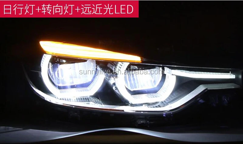 LED Angel Eyes Headlight For BMW F30 F35 318 320 325 328 330 335 2013-2015 Year CN