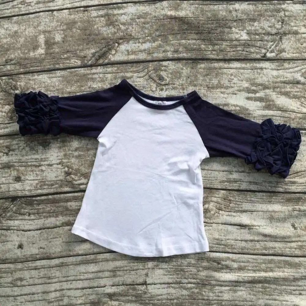 free shipping girls clothes o-neck baby girls kids icing ruffle raglan tops shirts girls casual tops fall Autumn top T-shirt
