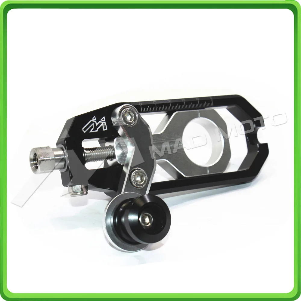 Motorcycle Chain Tensioner Adjuster with spool kit for Yamaha FZ1 2006 2007 2008 2009 2010 2011 2012 2013 2014 2015 Black&Silver (6)