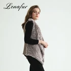 Super Quality Knit Rabbit Grey Women Fur Vest On Sale