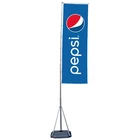 Custom Graphic Polyester Print Fabric Rectangle Street Water Injection Flag 5m pole for Outdoor Event