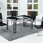 2018 Whosale DT-233 black glass dining room sets/Chinese modern dining room sets design