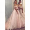 Cheap Off Shoulder Wedding Dresses Crystal Designs Organza Latest Pink Wedding Gown