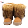 CF-007 Wholesale High Discount Decorative Racoon Fur Sheepskin Anti-slippy EVA+Rubber Winter Boots For Women