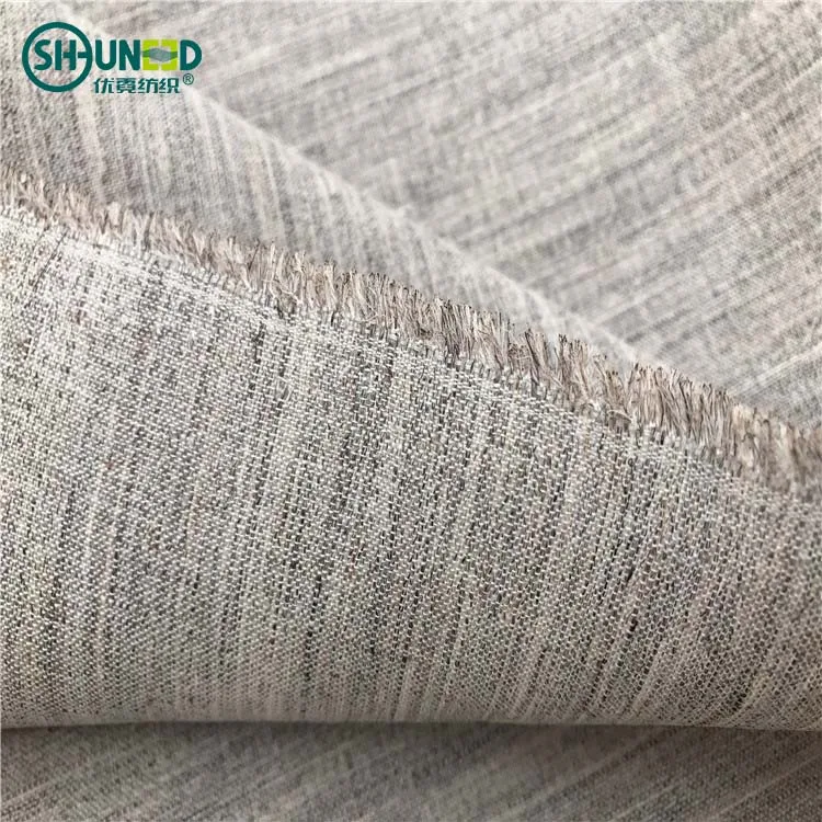 Chinese Factory wool canvas horse hair interlining for suit woven cotton chest interlining for suit/coat