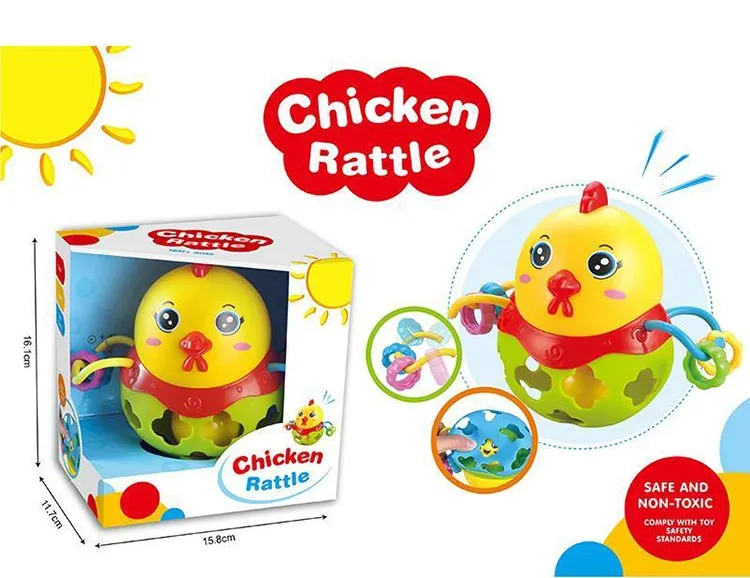 Cute cartoon chick soft plastic musical baby toy