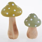 Wooden Craft Handicraft Mushroom with Cute Design for Garden Decoration