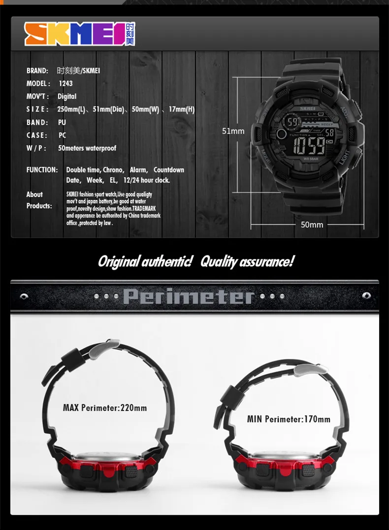 saat sport fashion digital hand clock stainless steel back water resistant digital watch