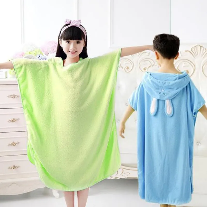 Cotton Bathrobe Hooded Pullover Beach Towel Robe 5