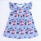 hot selling latest style children fashion dress baby girls flutter sleeve skirts