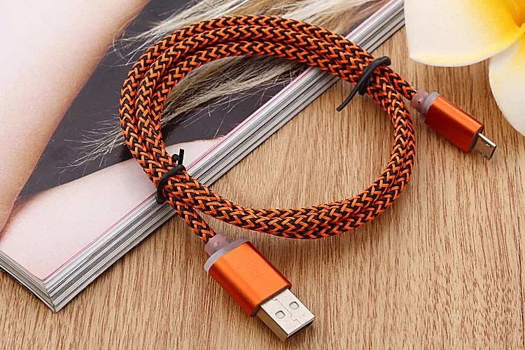 Aluminum Braided Wire Micro USB Cable Micro B Sync and Charging Cables for Samsung Nexus LG Motorola Android Smartphones - ANKUX.COM