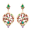 ed01347c Indian Style Fashion Gold Enamel Earrings Filigree Jewelry