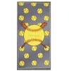 Softball Printed Microfiber Rectangle Beach Towel