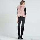 Hot Sale Luxury Gilet Winter Warm Bushy And Soft Vest Pink Short Sleeveless Real Fox Fur Waistcoat For Women
