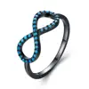 BAGREER SCR122 blue cz stone eternal love symbol irregular blue diamond gemstone ring 925 silver finger ring for women jewelry