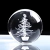 Best selling 3d laser engraving christmas crystal glass ball ornament